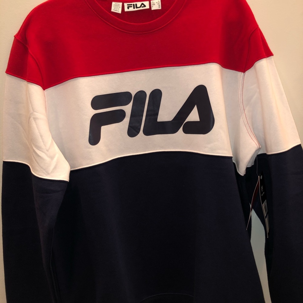FILA Color Block Crew Neck Sweatshirt